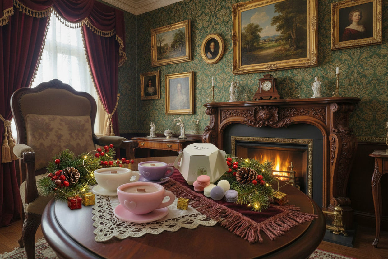 1- Piece Beeswax & Soya Candle: Cup and Saucer (Vanilla, Rose or Lavender)