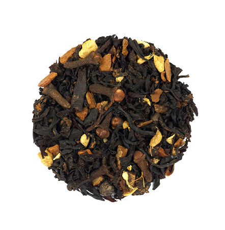 Tea leaves on a white background