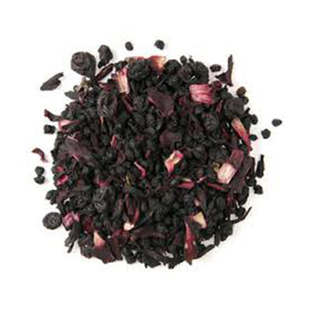 Dry hibiscus flowers and leaves on a white background