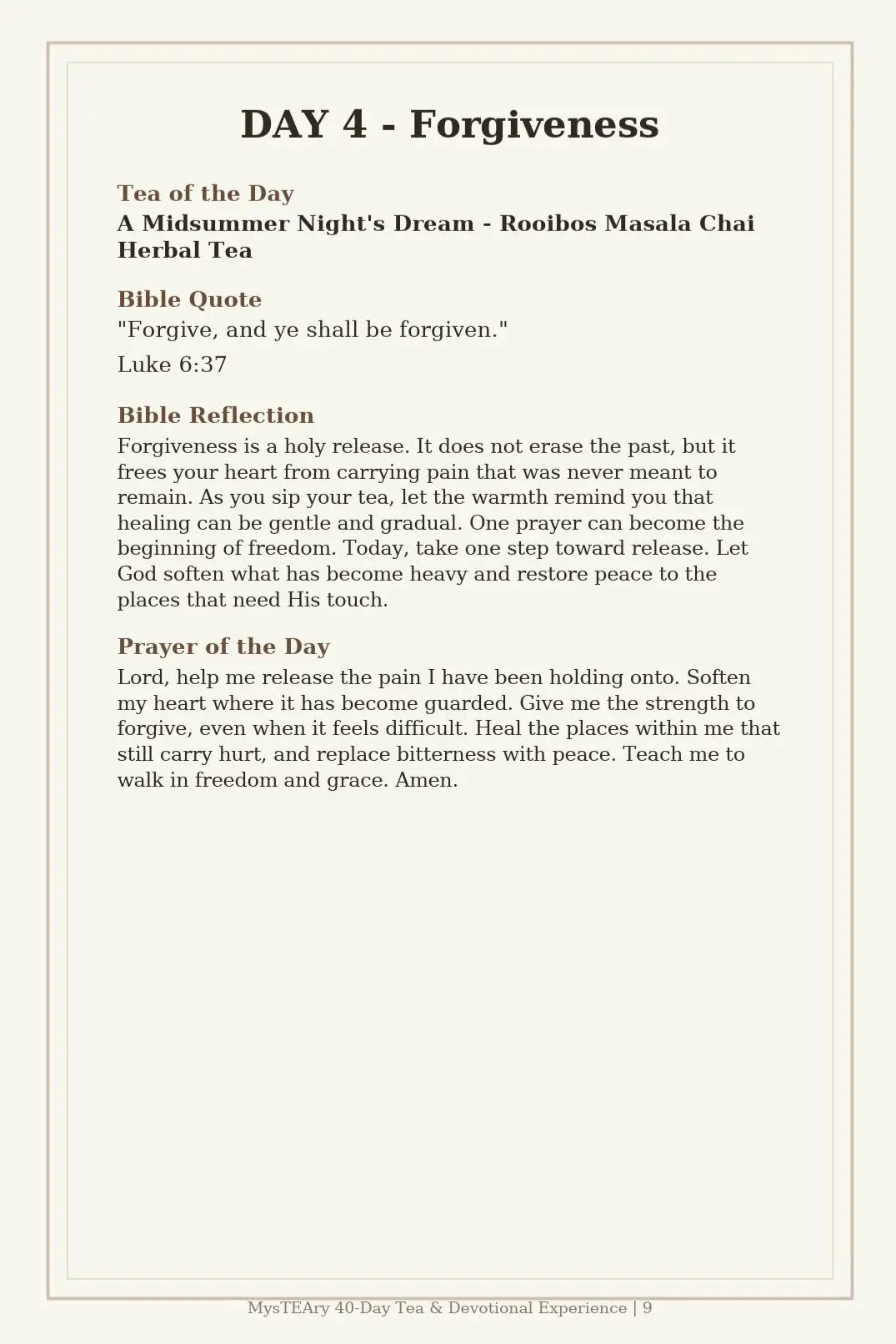 MysTEAry 40-Day Tea & Devotional Experience — Digital E-Book + Ritual Guide