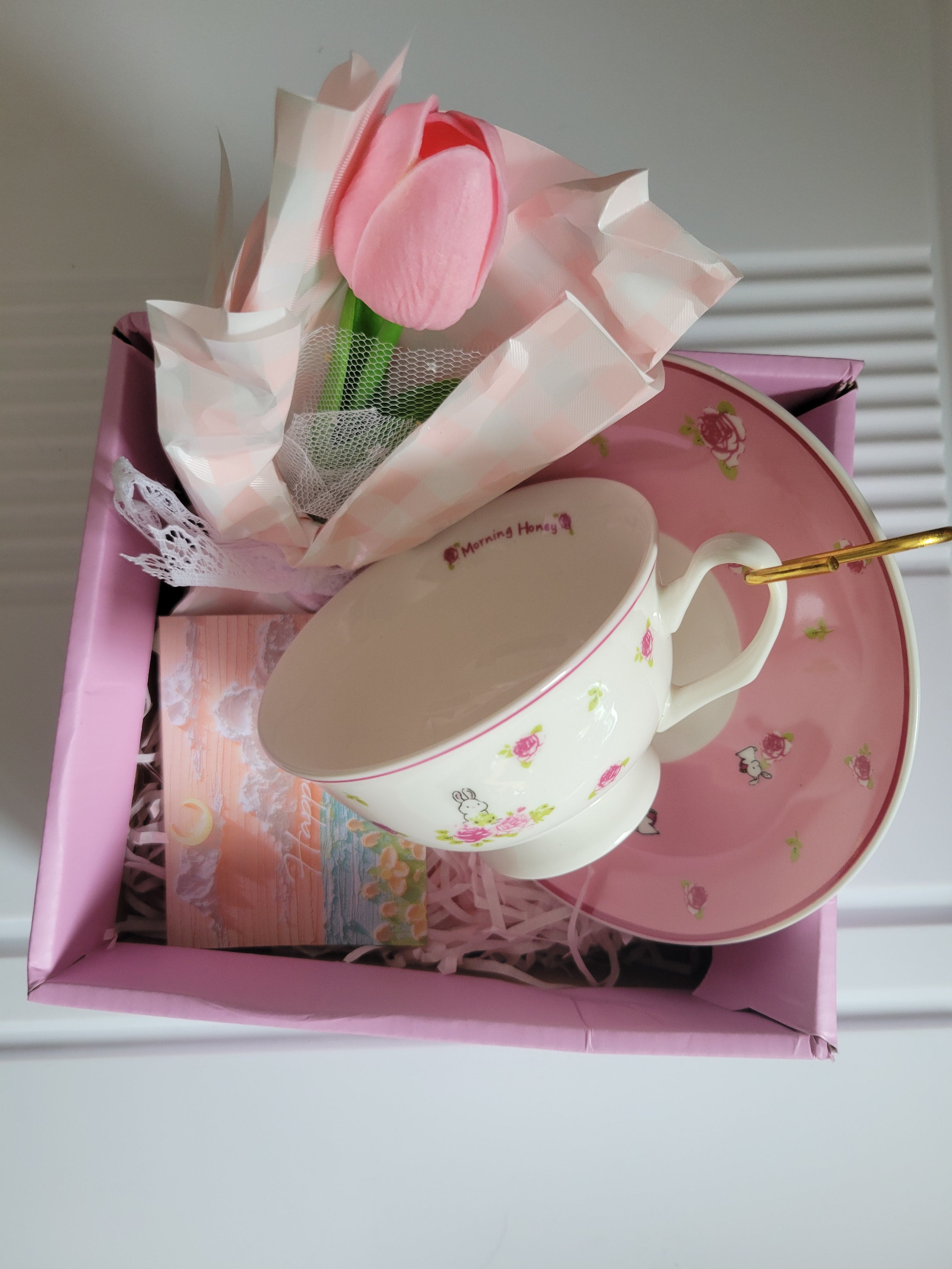 Rose Floral Tea Cup & Saucer Gift Set