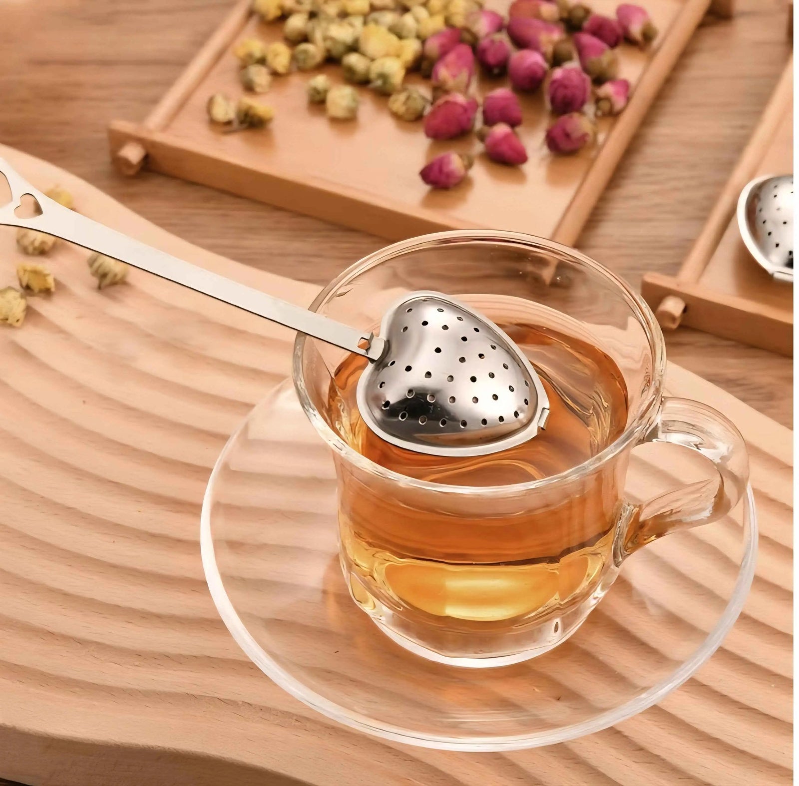 MysTEAry Tea infuser on a cozy tea setup