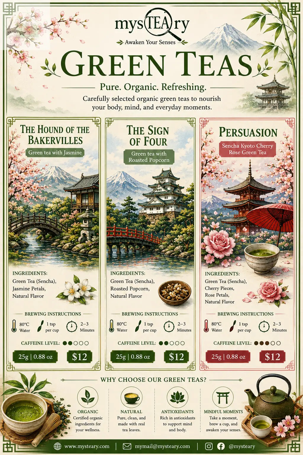 Individual Tea Books- Green Tea Blends mysTEAry