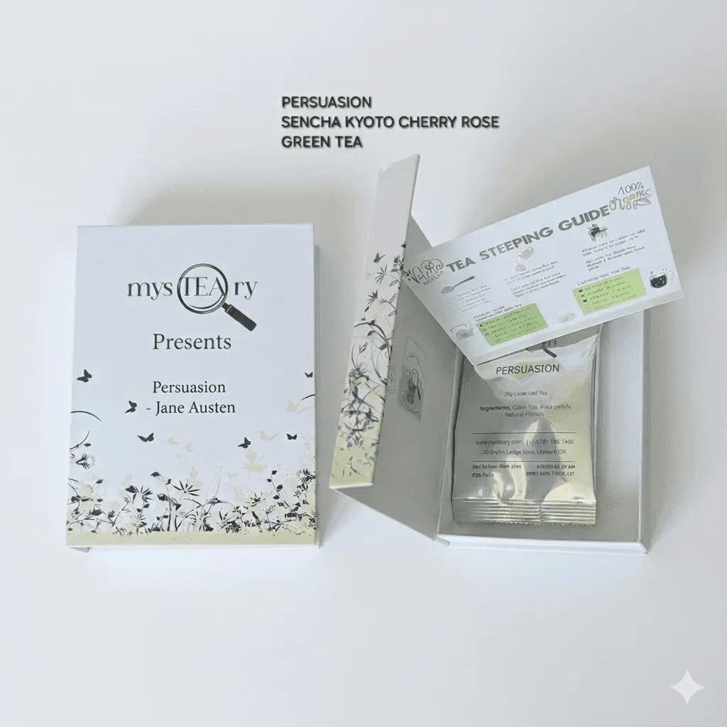 "Persuasion" Sencha Kyoto Cherry Rose Green Tea.